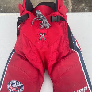 Bauer Nexus Pro Stock Hockey Pants Medium Ohio AAA Blue Jackets 1076