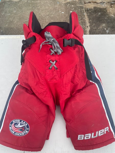Bauer Nexus Pro Stock Hockey Pants Medium Ohio AAA Blue Jackets 1076