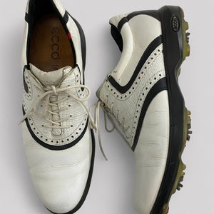 Ecco Golf Men's Gore-Tex Golf Shoes - White Leather - 44 EU / 10-10.5