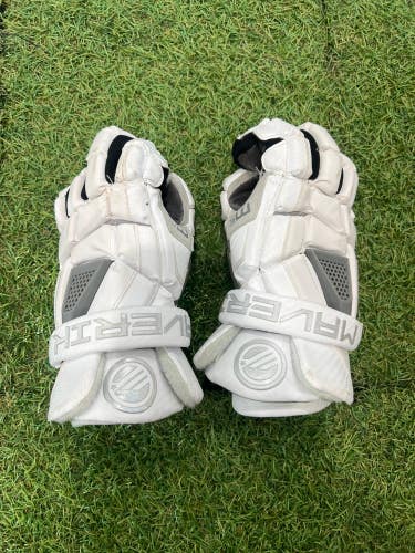 White Maverik M5 Lacrosse Gloves 12" (Used)