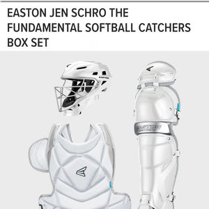 New Easton Fastpitch Jen Schro The Fundamental White Catchers Gear Set Size Large