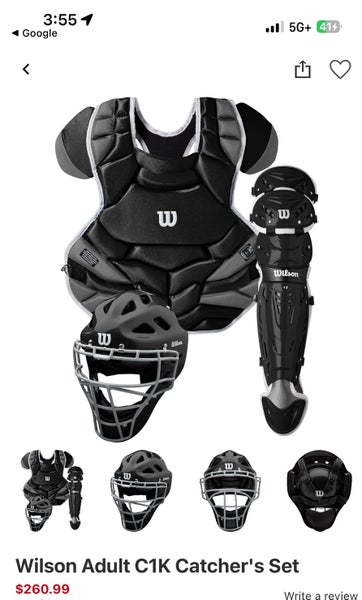Wilson C1K WTA4602 Intermediate Baseball Catchers Gear Set! Used for Fastpitch or baseball! WTA4602