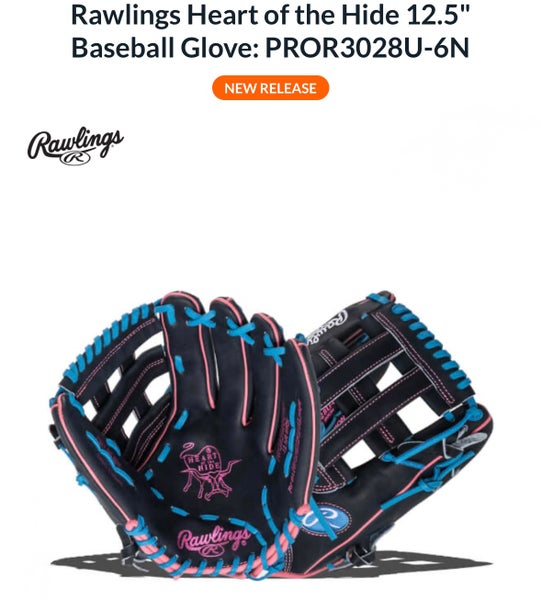 New Rawlings Left Hand Throw Outfield Heart of the Hide Baseball Glove 12.5"
