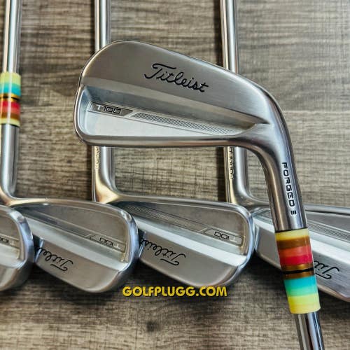 +1/2 2023 Titleist T100 Iron Set 4-9 / Dynamic Gold Tour Issue, X Stiff (217)