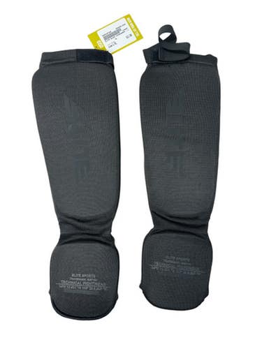 Used Martial Arts Shin Pads Black L/XL 11835-S000197345