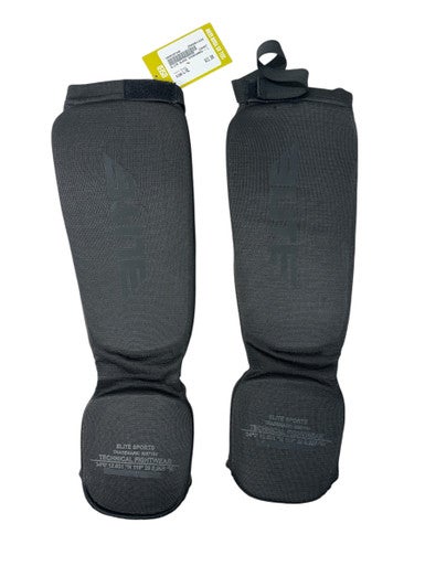 Used Martial Arts Shin Pads Black L/XL 11835-S000197345