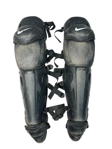 Used Nike CATCHERS SHIN GUARDS Catchers Leg Guards Black Adult 11835-S000197471