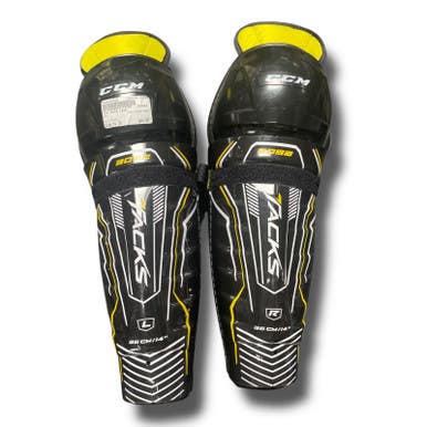 Used CCM TACKS 3092 Senior Shin Guards Black 14" 11375-S000363630