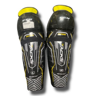Used CCM TACKS 3092 Senior Shin Guards Black 14" 11375-S000363630