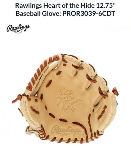 Brand New Rawlings Right Hand Throw Outfield Heart of the Hide Baseball Glove 12.75"