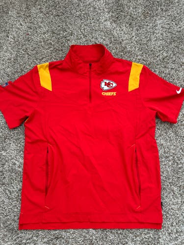 Kansas KC Chiefs Nike Team Issued Red Mark Donovan SS Hot Jacket Men's Large