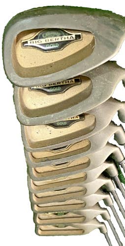 Callaway Big Bertha Gold Iron Set 3-PW,SW,LW RH RCH96 Regular Graphite New Grips