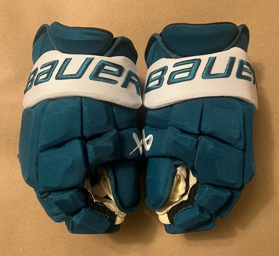 San Jose Sharks Teal Bauer Mach Gloves 13” ZADINA