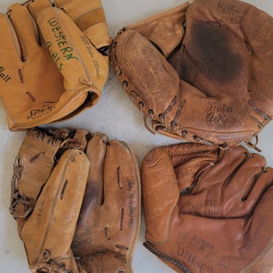 4 MADE IN USA baseball gloves bundle (Used)