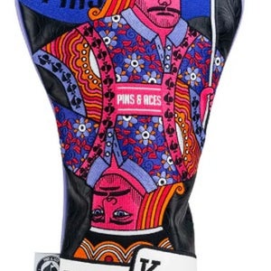 Pins & Aces King of Spades Driver Headcover (Purple/Black/Pink) Golf 2025 NEW