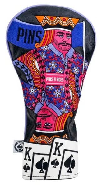 Pins & Aces King of Spades Driver Headcover (Purple/Black/Pink) Golf 2025 NEW