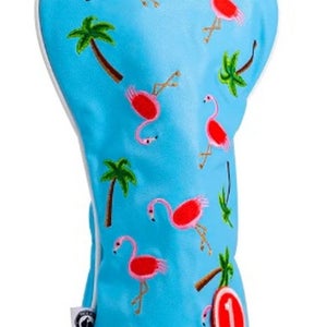 Pins & Aces Dancing Flamingos Driver Headcover (Blue/Pink) Golf 2025 NEW