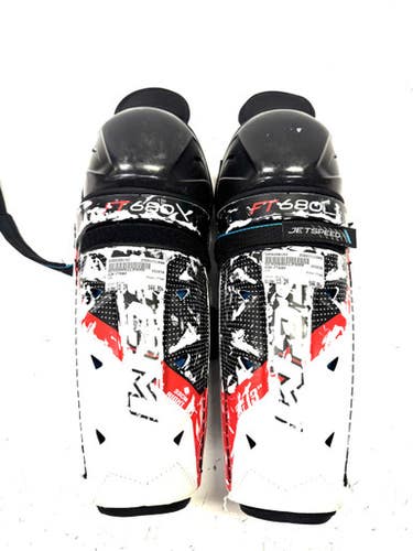 Used CCM FT680 Intermediate Shin Guards White 13" 11860-S000296142