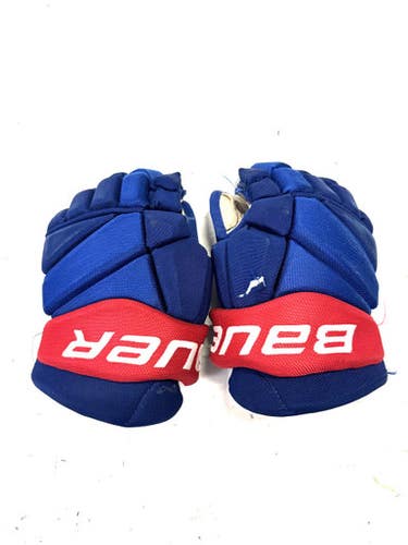 Used Bauer TEAM JR AMERKS Junior Gloves Royal Blue 11" 11860-S000296171