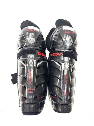 Used CCM QLT Senior Shin Guards Black 13" 11860-S000296176