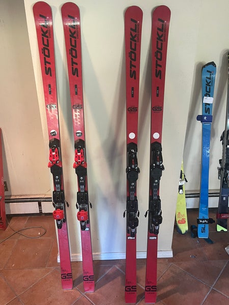 Unisex 2024 Stockli LASER GS FIS 188 cm Racing Skis With Bindings Max Din 16 (Used)