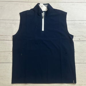 Kenneth Cole 1/4 Zip Light Weight Golf Vest Water Resistant Blue Mens Medium