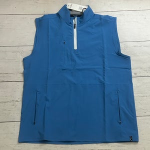 Kenneth Cole 1/4 Zip Light Weight Golf Vest Water Resistant Blue Mens Small