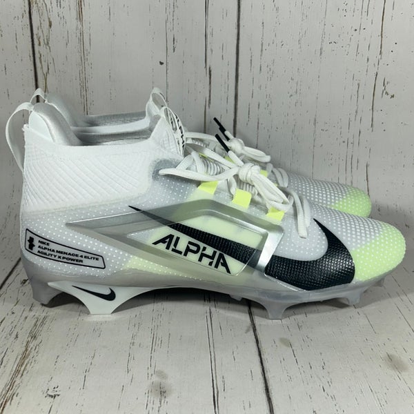 Nike Alpha Menace 4 Elite Football Cleats White Men's Size 12 FD7036-100