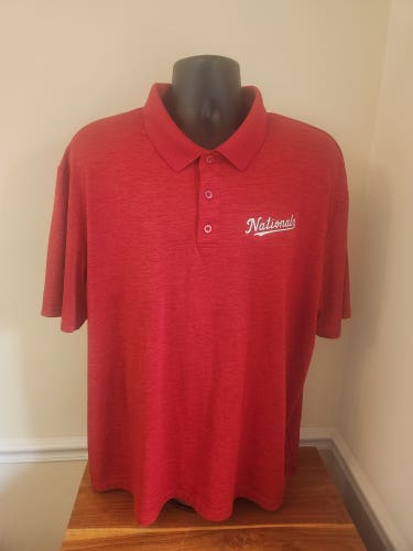 Washington Nationals Red XXL Majestic Shirt Mens Polo (Used)