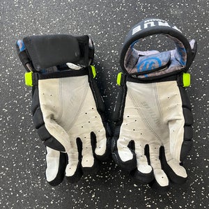 Used Warrior EVO BONE SYSTEM Lacrosse Gloves Mens Lime And Black 13" 11849-S000030755
