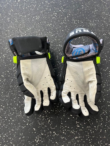 Used Warrior EVO BONE SYSTEM Lacrosse Gloves Mens Lime And Black 13" 11849-S000030755