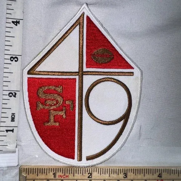 San Francisco 49er's Iron-On or Sewn-On Embroidered Patch NFL Football