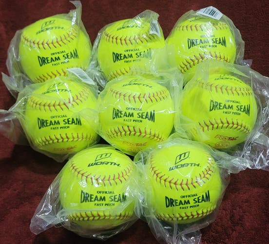Softball 8 Pack (New) Worth Official Dream Seam Fast Pitch