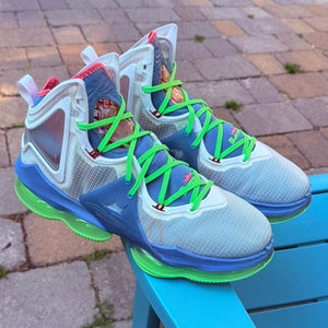 Men's Nike LeBron 19 "Dutch Blue Lime Glow" Tropical Basketball Shoes US Sz 12.5