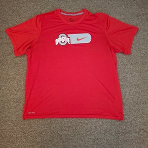 Nike NCAA Ohio State Buckeyes Dri Fit Center Swoosh Tee Shirt XLarge