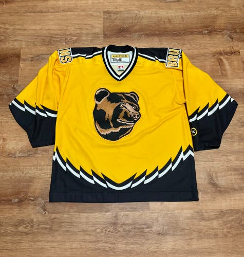 Koho Boston Bruins Pooh Bear Alternate Third Gold NHL Hockey Jersey (XL)
