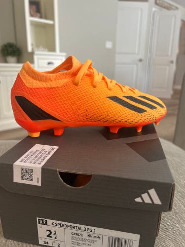 Orange Unisex 2.5Y (Big Kids / Youth) Adidas x speedportal Cleats (New)