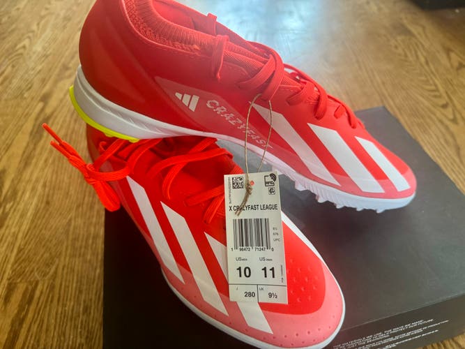 Orange Unisex Size M 11.0 (W 12.0) Adult Adidas Cleats (New)
