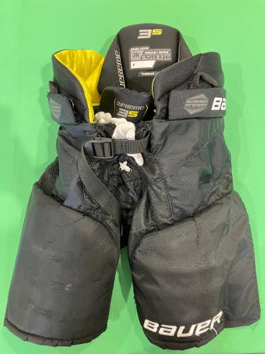 Black Junior Medium Bauer Supreme 3S Hockey Pants (Used)