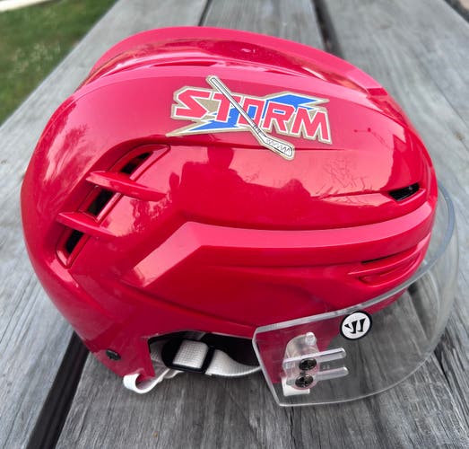 NEW TOLEDO WALLEYE/STORM Warrior Alpha One Pro Hockey Helmet Visor Combo Medium Red