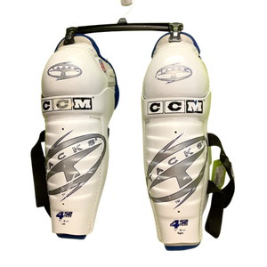 Used CCM 452 TACKS Senior Shin Guards White 15" 11686-S000045099