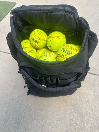 Softball (Used) and Backback