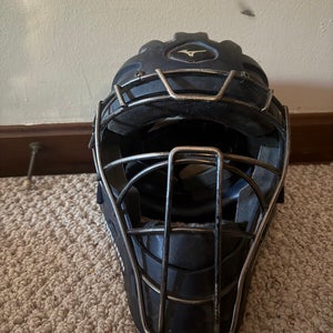 Used Mizuno SAMURAI Catchers Helmet w/Mask navy blue M/L 11823-S000032192