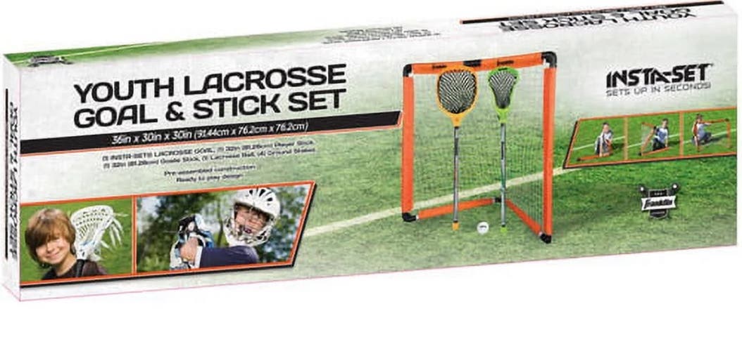 (New) Franklin Sports Youth Lacrosse Goal, Ball, & Stick Set