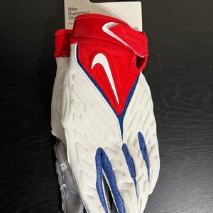 Nike Superbad 6.0 Football Gloves Men's Size XL USA Red/White/Blue/Silver