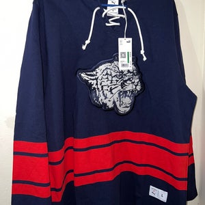 Puma Noah Striped V Neck Long Sleeve Hockey Jersey Men's Size Large 62819606
