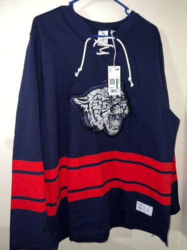 Puma Noah Striped V Neck Long Sleeve Hockey Jersey Men's Size Large 62819606