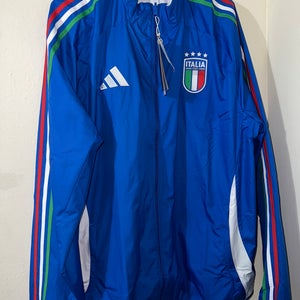 Adidas Italy FIGC Anthem Jacket Reversible Blue White Men's Size Large IX0418
