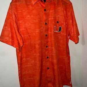 University Of Miami Colosseum Golf Polo Shirt Men's Size Medium Orange