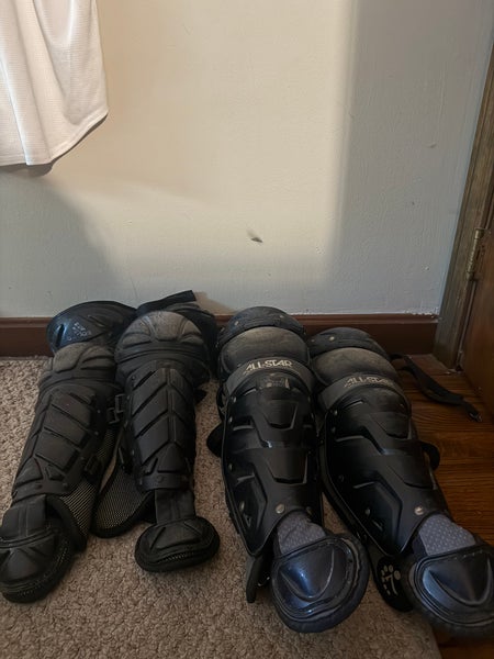 Blue Youth All Star Catcher's Leg Guards (Ages 9 - 12)